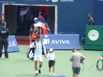 Novak Djokovic coming to the Centre Court play Stefanos Tsistsipas August 9, 2018 Rogers Cup Toronto