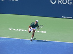 Novak Djokovic has just served to Stefanos Tsitsipas on the Centre Court August 9, 2018 Rogers Cup Toronto!