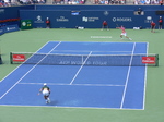 Stefanos Tsitsipas returning serve from Novak Djokovic August 9, 2018 Rogers Cup Toronto!