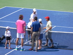 Semifinal match Anderson and Tsitsipas - Anderson meeting Stefanos parents on the court August 11, 2018 Rogers Cup Toronto!