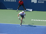 Kevin Anderson serving on the Centre Court to Stephanos Tsitsipas August 11, 2018 Rogers Cup Toronto!