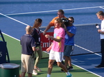 Stefanos Tsitsipas signing the tennis balls for the fans August 11, 2018 Rogers Cup Toronto.