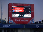 The Scoreboard showing doubles semi-final match H. Kontinen with J. Peers Vs. Nikola Mektic with Alexander Peya August 11, 2018 Rogers Cup Toronto!