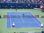 Mektic and Peya serving in the semi-final match on the Centre Court August 11, 2018 Rogers Cup Toronto!