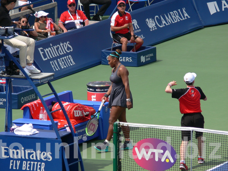 Serena Williams is not very happy with her Championship game August 11, 2019 Rogers Cup Toronto 