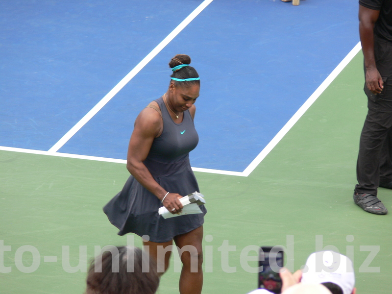 Serena Williams is on the way to the dressing room, August 11, 2019 Rogers Cup 
