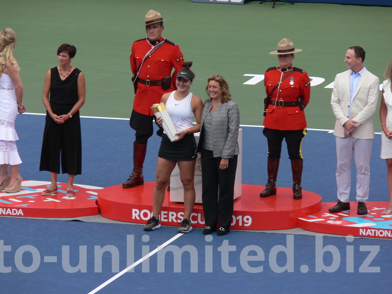 Bianca Andrescu and Julia Orlandi, WTA Official and Supervisor, August 11, 2019 Rogers Cup Toronto