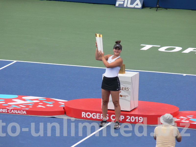 And the Chapionship Trophy on Full display by Bianca Andrescu, August 11, 2019 Rogers Cup Toronto