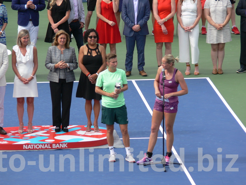 Finalist are thanking the organizers, sponsors, ball crews and volunteers, August 11, 2019 Rogers Cup Toronto 
