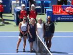 Bianca Andrescu and Serena Williams at the Net, August 11, 2019 Rogers Cup Toronto