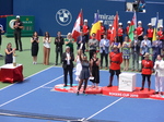 Serena Williams, Rogers Cup Finalist is waving to the crowd that adores her, August 11, 2019 Toronto 