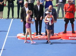 Barbora Krejcikova is holding the Trophy of Rogers Cup, August 11, 2019