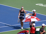 Kiki Bertens on changeover during match with Bianca Andrescu on Centre Court August 6, 2019 Rogers Cup in Toronto