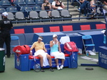 Victoria Azarenko and Ashleigh Barty during changeover on Centre Court. August 10, 2019 Rogers Cup Toronto