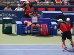 Relaxed Bianca Andrescu during changeover August 9, 2019 Rogers Cup in Toronto