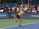 Donna Vekic is serving to Madison Keys in qualifying match for Rogers Cup August 3, 2019 Toronto