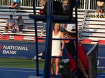 Marie Bouzkova talking to the Umpire on Grandstand, August 8, 2019 Rogers Cup Toronto