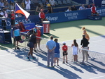 Start of the semifinal singles match between Serena Williams and Marie Bouzkova, Czech