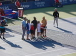 Taking picture for the posterity. Williams and Bouzkova on Centre Court, August 10, 2019 Rogers Cup Toronto