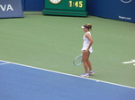 Sofia Kenin, US on Centre Court preparing to serve, August 9, 2019 Rogers Cup Toronto