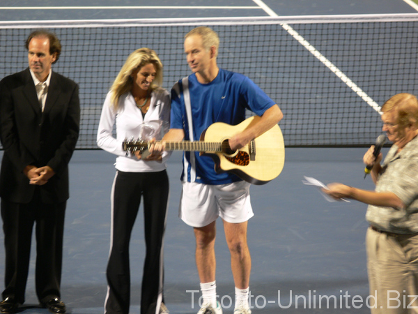 Carling Bassett - Seguso and John McEnroe during opening night of Rogers Cup 2007.