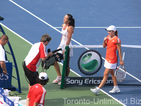 Justine Henin a Champion and Jelena Jankovic, a Runner up after their long match! 