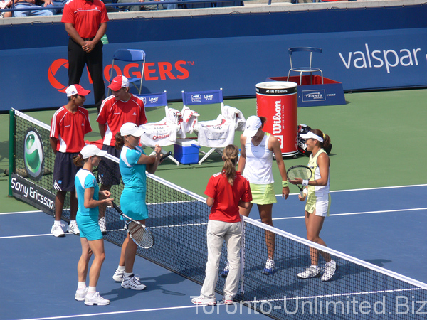 Srebotnik and Sugiyma with Black and Huber and coin toss! 