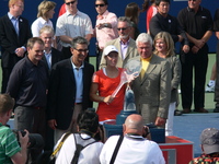 Justine Henin Champion with Nadir Mohamed Chief Operating officer of Rogers Communication!