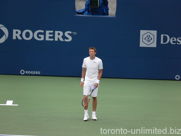 Canadian player Daniel Nestor on the court.