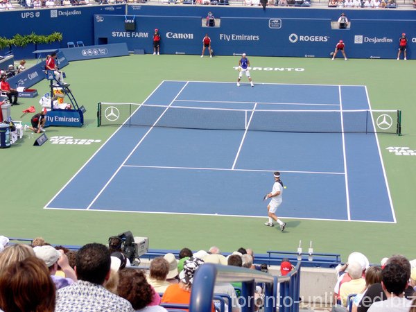 Kiefer up front and Nadal in the back of the court.