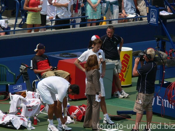 Doubles Champions Nestor and Zimjonic in post-game interview.