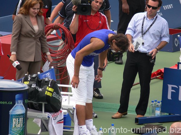 Champion Rafael Nadal in post game interview. 