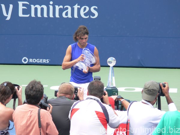 Rafael Nadal with Championship Trophy. 