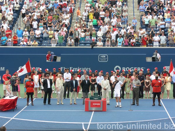 Rogers Cup 2008 Toronto. Overview of singles award ceremony.