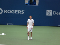 Canadian player Daniel Nestor on the court.