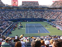 Gilles Simon and Niicolas Kiefer on the Centre Curt.