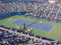 Rafael Nadal and Igor Andreev of Russia. 